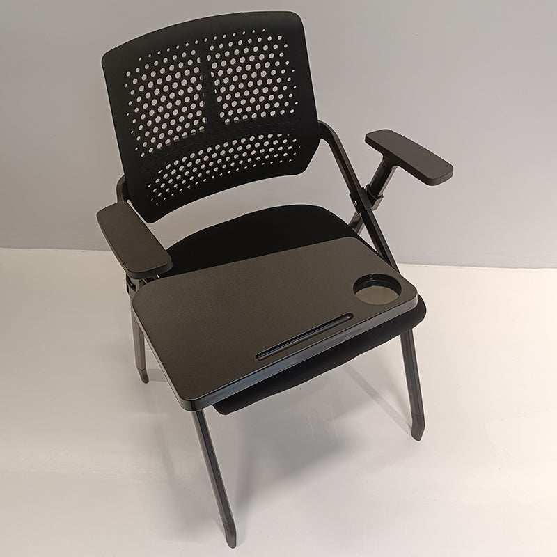 Modern Folding Ergonomic Office Chair - Rectangular Training Chair With 180° Writing Tablet For Home Office Lumendat