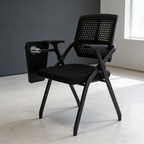 Modern Folding Ergonomic Office Chair - Rectangular Training Chair With 180° Writing Tablet For Home Office Lumendat