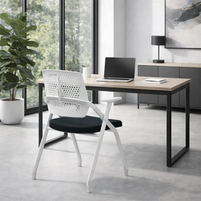 Modern Ergonomic Breathable Mesh Seat High Density Foam Meeting Chair - Rectangular Foldable Training Chair Space Saving Design For Home Office Lumendat
