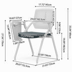 Modern Multi-Functional Space Saving Design Folding Office Chair - Rectangular Stackable Writing Board Desk Chair For Home Office Lumendat