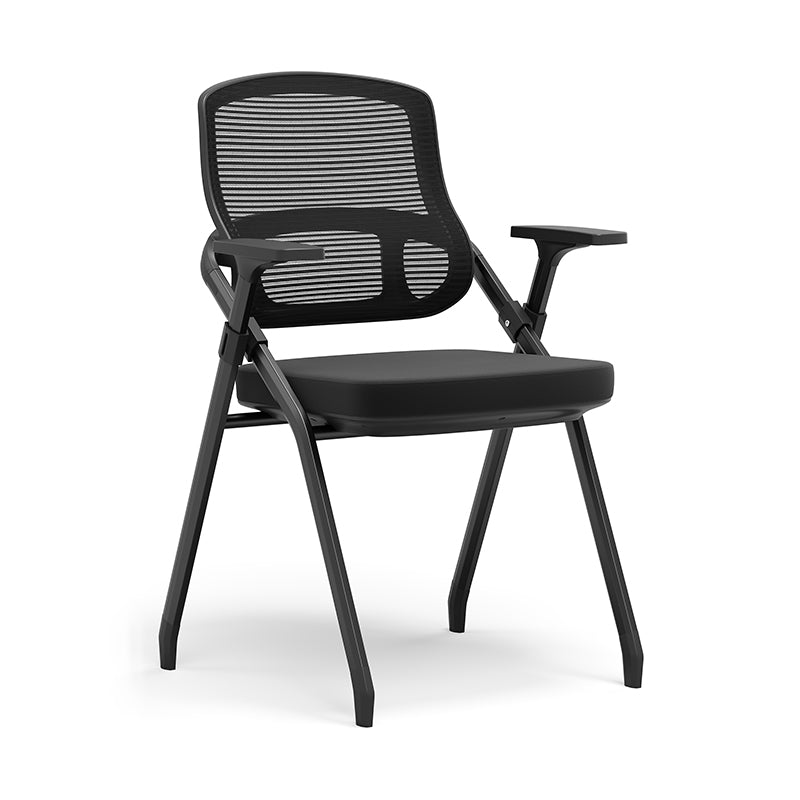 Modern Ergonomic Foldable Mesh Training Chair - Rectangular Stackable Conference Chair Space Saving Commercial Seating For Home Office Lumendat