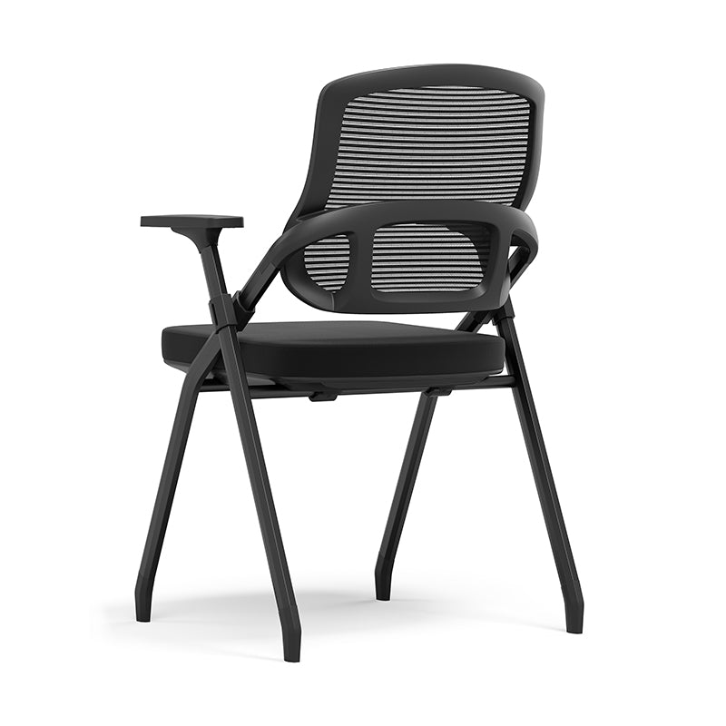 Modern Ergonomic Foldable Mesh Training Chair - Rectangular Stackable Conference Chair Space Saving Commercial Seating For Home Office Lumendat