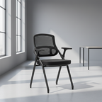 Modern Ergonomic Foldable Mesh Training Chair - Rectangular Stackable Conference Chair Space Saving Commercial Seating For Home Office Lumendat