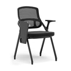 Modern Foldable Ergonomic Conference Room Seating Mesh Office Chair - Heavy Duty Training Chair With Stackable Writing Tablet For Home Office Lumendat