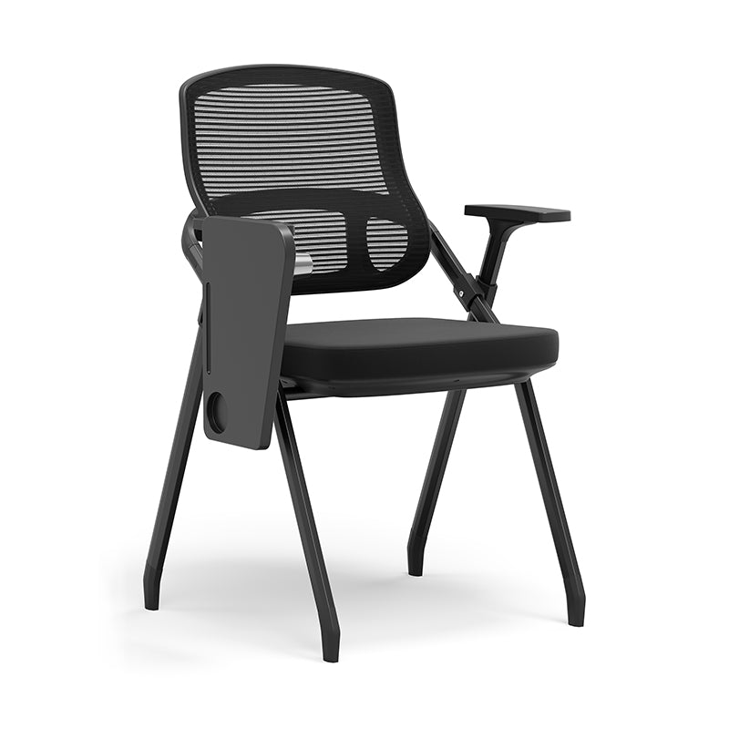Modern Foldable Ergonomic Conference Room Seating Mesh Office Chair - Heavy Duty Training Chair With Stackable Writing Tablet For Home Office Lumendat
