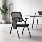 Modern Foldable Ergonomic Conference Room Seating Mesh Office Chair - Heavy Duty Training Chair With Stackable Writing Tablet For Home Office Lumendat