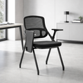 Modern Foldable Ergonomic Conference Room Seating Mesh Office Chair - Heavy Duty Training Chair With Stackable Writing Tablet For Home Office Lumendat