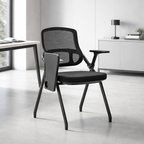 Modern Foldable Ergonomic Conference Room Seating Mesh Office Chair - Heavy Duty Training Chair With Stackable Writing Tablet For Home Office Lumendat