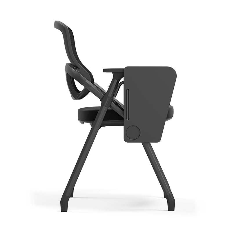 Modern Foldable Ergonomic Conference Room Seating Mesh Office Chair - Heavy Duty Training Chair With Stackable Writing Tablet For Home Office Lumendat
