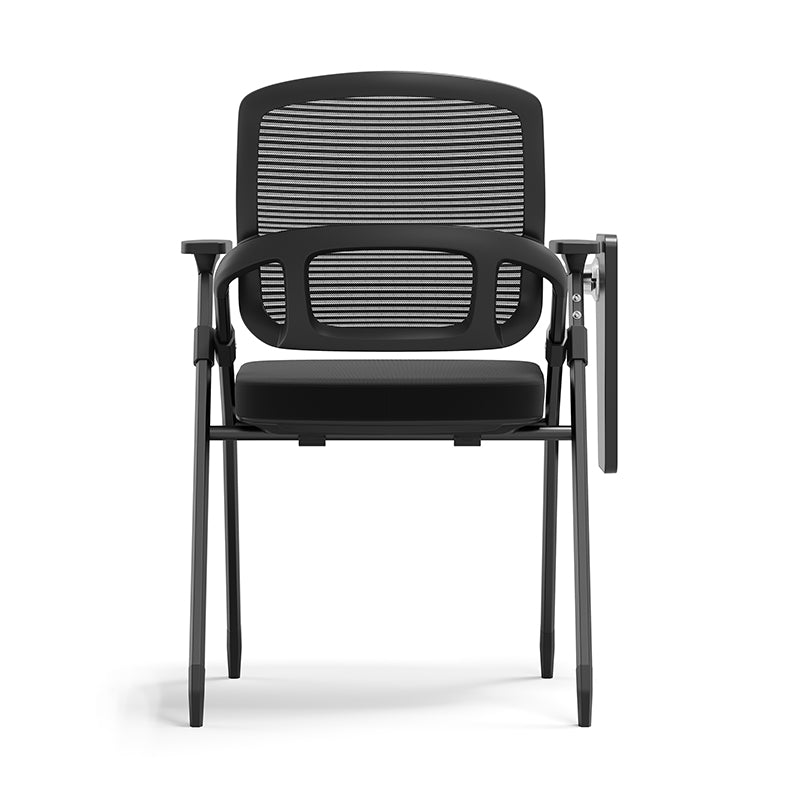 Modern Foldable Ergonomic Conference Room Seating Mesh Office Chair - Heavy Duty Training Chair With Stackable Writing Tablet For Home Office Lumendat
