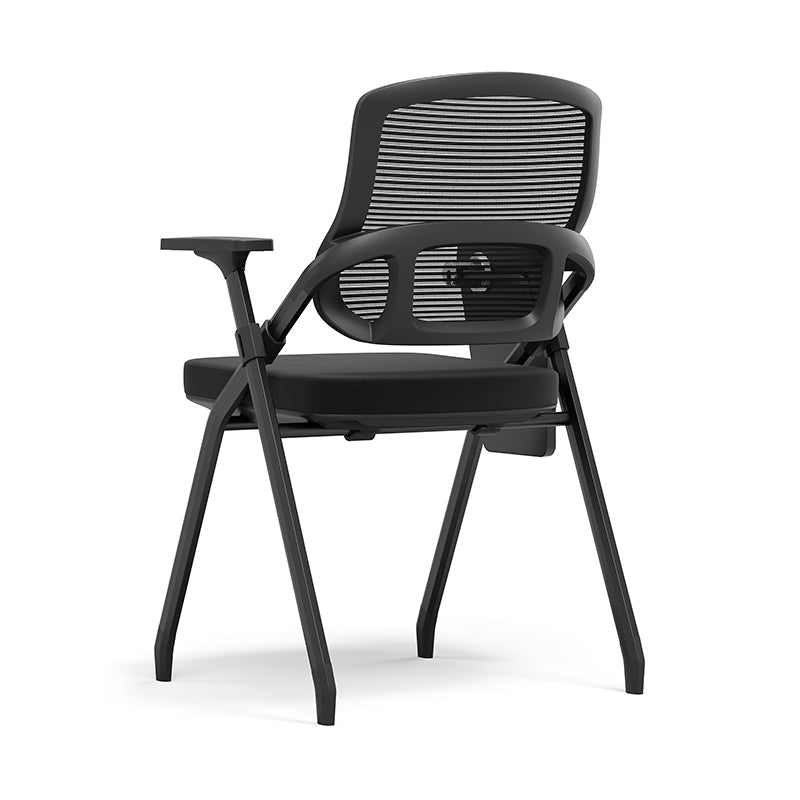 Modern Foldable Ergonomic Conference Room Seating Mesh Office Chair - Heavy Duty Training Chair With Stackable Writing Tablet For Home Office Lumendat