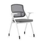 Modern Folding Ergonomic Mesh Desk Chair - Rectangular Stackable Conference Chair Space Saving Design For Home Office Lumendat