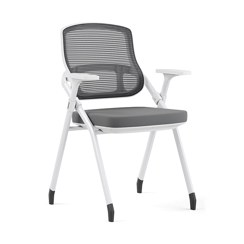 Modern Folding Ergonomic Mesh Desk Chair - Rectangular Stackable Conference Chair Space Saving Design For Home Office Lumendat