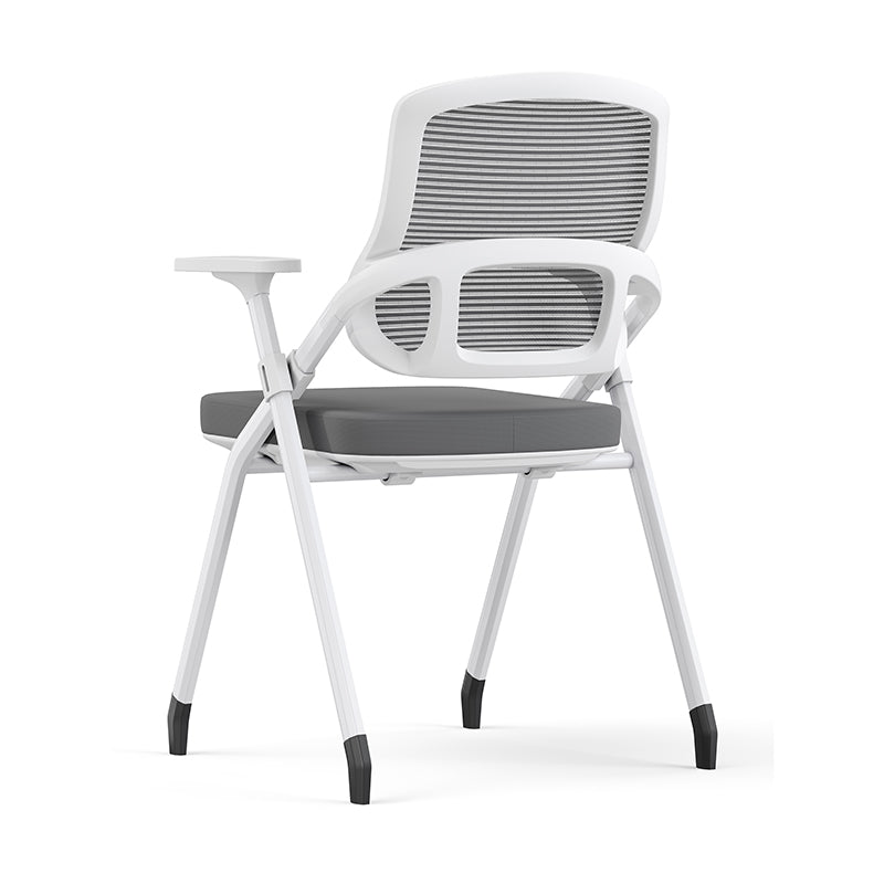 Modern Folding Ergonomic Mesh Desk Chair - Rectangular Stackable Conference Chair Space Saving Design For Home Office Lumendat