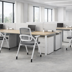 Modern Folding Ergonomic Mesh Desk Chair - Rectangular Stackable Conference Chair Space Saving Design For Home Office Lumendat
