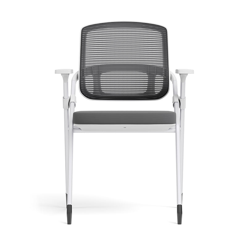 Modern Folding Ergonomic Mesh Desk Chair - Rectangular Stackable Conference Chair Space Saving Design For Home Office Lumendat