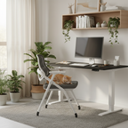 Modern Folding Ergonomic Mesh Desk Chair - Rectangular Stackable Conference Chair Space Saving Design For Home Office Lumendat