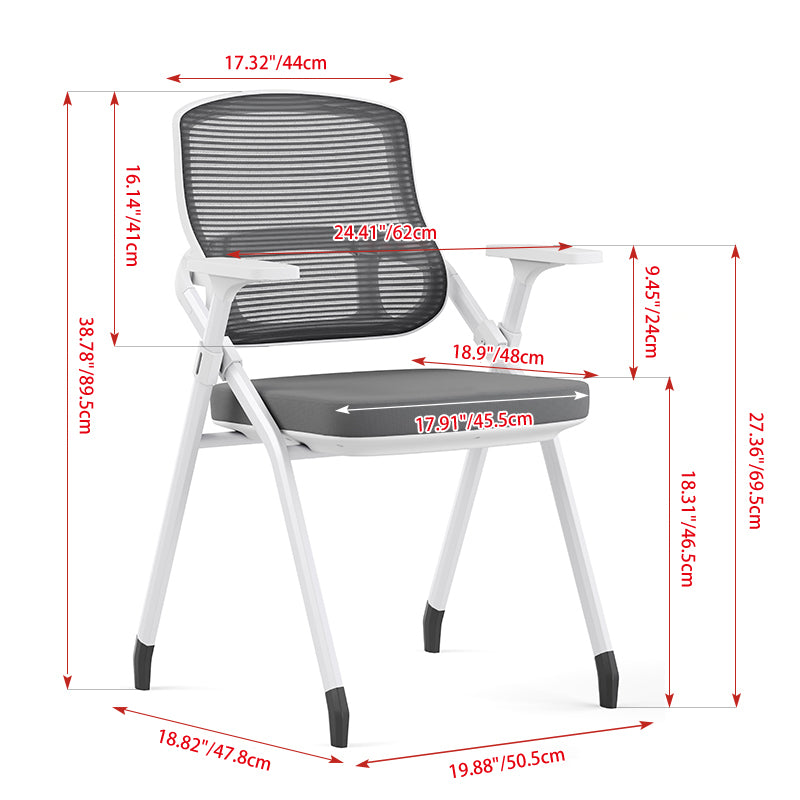 Modern Folding Ergonomic Mesh Desk Chair - Rectangular Stackable Conference Chair Space Saving Design For Home Office Lumendat