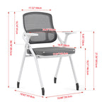 Modern Folding Ergonomic Mesh Desk Chair - Rectangular Stackable Conference Chair Space Saving Design For Home Office Lumendat