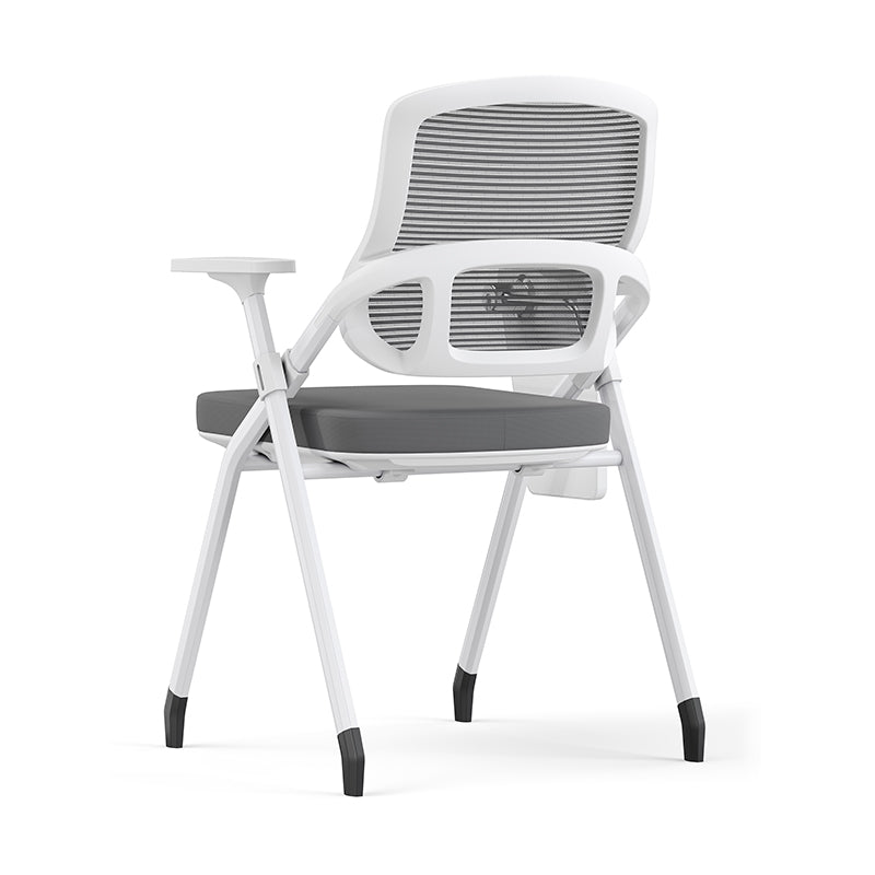 Modern Multi-Functional Mesh Conference Training Chair - Rectangular Foldable Ergonomic Office Chair With Stackable Writing Board For Home Office Lumendat