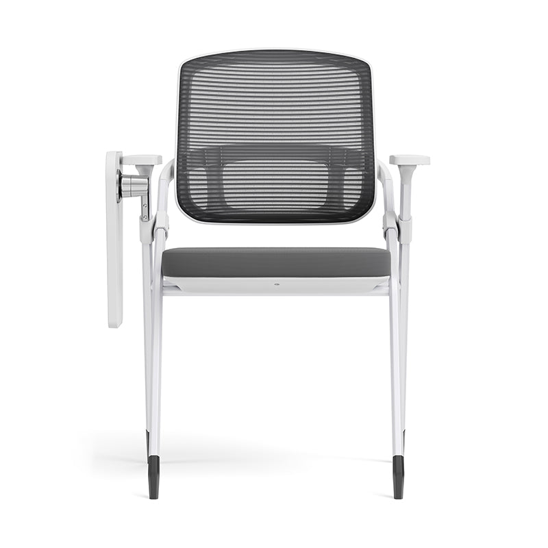 Modern Multi-Functional Mesh Conference Training Chair - Rectangular Foldable Ergonomic Office Chair With Stackable Writing Board For Home Office Lumendat
