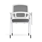 Modern Multi-Functional Mesh Conference Training Chair - Rectangular Foldable Ergonomic Office Chair With Stackable Writing Board For Home Office Lumendat