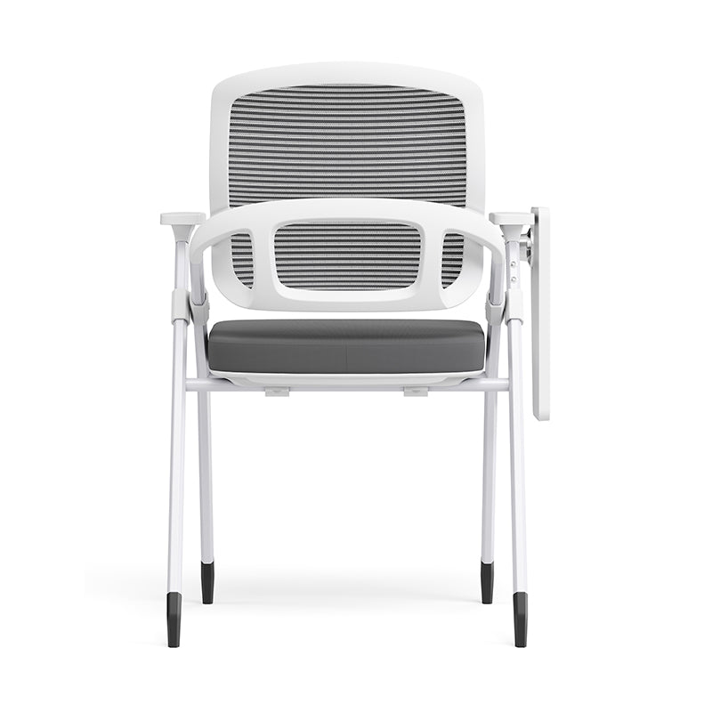 Modern Multi-Functional Mesh Conference Training Chair - Rectangular Foldable Ergonomic Office Chair With Stackable Writing Board For Home Office Lumendat