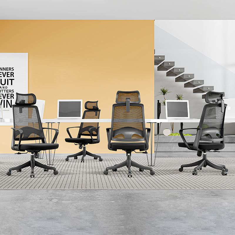 Modern Ergonomic High Back Mesh Office Chair - Rectangular Adjustable Headrest Lumbar Support Reclining Desk Chair For Home Office Lumendat