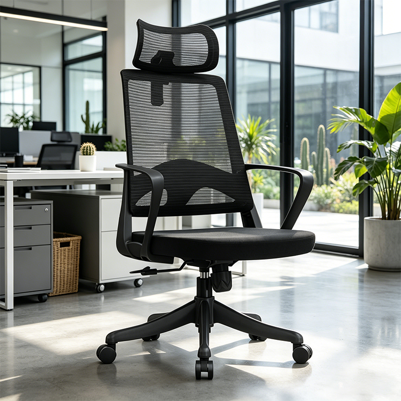Modern Ergonomic High Back Mesh Office Chair - Rectangular Adjustable Headrest Lumbar Support Reclining Desk Chair For Home Office Lumendat