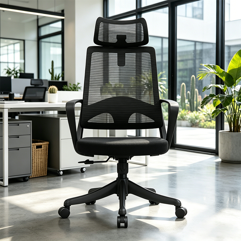 Modern Ergonomic High Back Mesh Office Chair - Rectangular Adjustable Headrest Lumbar Support Reclining Desk Chair For Home Office Lumendat