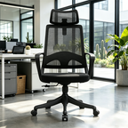 Modern Ergonomic High Back Mesh Office Chair - Rectangular Adjustable Headrest Lumbar Support Reclining Desk Chair For Home Office Lumendat