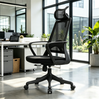 Modern Ergonomic High Back Mesh Office Chair - Rectangular Adjustable Headrest Lumbar Support Reclining Desk Chair For Home Office Lumendat