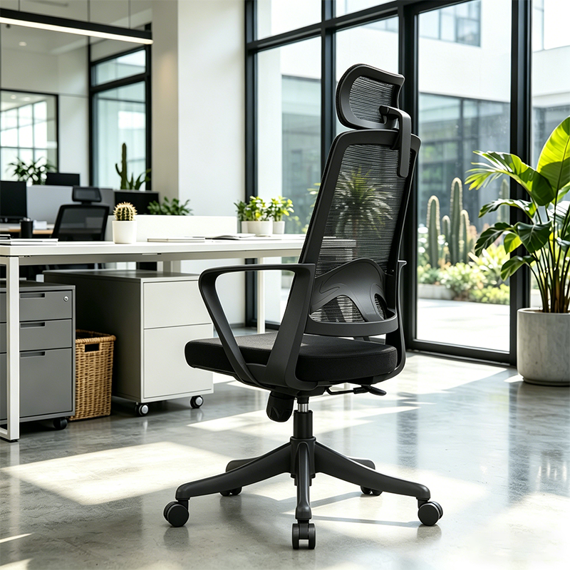Modern Ergonomic High Back Mesh Office Chair - Rectangular Adjustable Headrest Lumbar Support Reclining Desk Chair For Home Office Lumendat