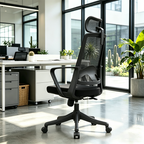 Modern Ergonomic High Back Mesh Office Chair - Rectangular Adjustable Headrest Lumbar Support Reclining Desk Chair For Home Office Lumendat