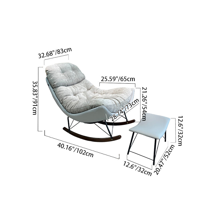 Contemporary Rocking Accent Chair With Footrest - Plush Chenille Upholstered & Solid Wood Frame, Cozy Backrest Lounge Chair For Living Room Lumendat