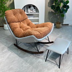 Contemporary Rocking Accent Chair With Footrest - Plush Chenille Upholstered & Solid Wood Frame, Cozy Backrest Lounge Chair For Living Room Lumendat