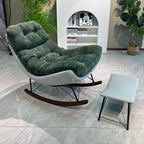 Contemporary Rocking Accent Chair With Footrest - Plush Chenille Upholstered & Solid Wood Frame, Cozy Backrest Lounge Chair For Living Room Lumendat