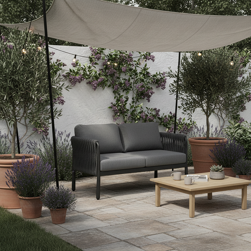Modern Outdoor Garden Rope Sofa - 1/2/3 Seater For Balcony & Outdoor Patio Lumendat