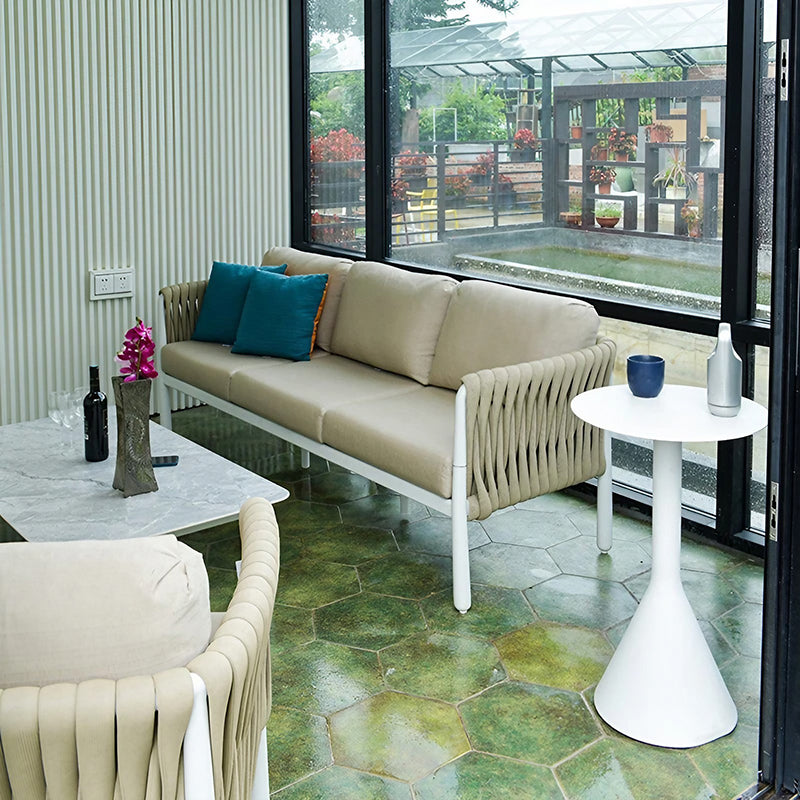 Modern Outdoor Garden Rope Sofa - 1/2/3 Seater For Balcony & Outdoor Patio Lumendat