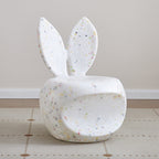 Lumendat Contemporary Creative Round PE Rabbit-Shaped Kids Backrest Stool For Living Room Lumendat