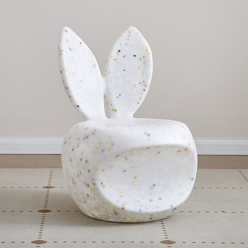 Lumendat Contemporary Creative Round PE Rabbit-Shaped Kids Backrest Stool For Living Room Lumendat