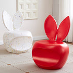 Lumendat Contemporary Creative Round PE Rabbit-Shaped Kids Backrest Stool For Living Room Lumendat