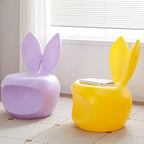 Lumendat Contemporary Creative Round PE Rabbit-Shaped Kids Backrest Stool For Living Room Lumendat