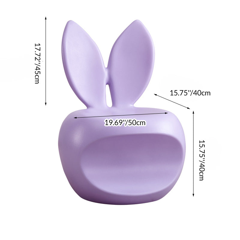 Lumendat Contemporary Creative Round PE Rabbit-Shaped Kids Backrest Stool For Living Room Lumendat