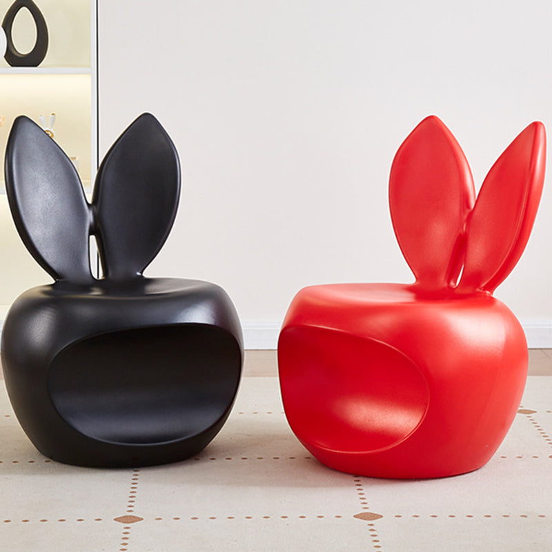 Lumendat Contemporary Creative Round PE Rabbit-Shaped Kids Backrest Stool For Living Room Lumendat
