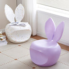 Lumendat Contemporary Creative Round PE Rabbit-Shaped Kids Backrest Stool For Living Room Lumendat