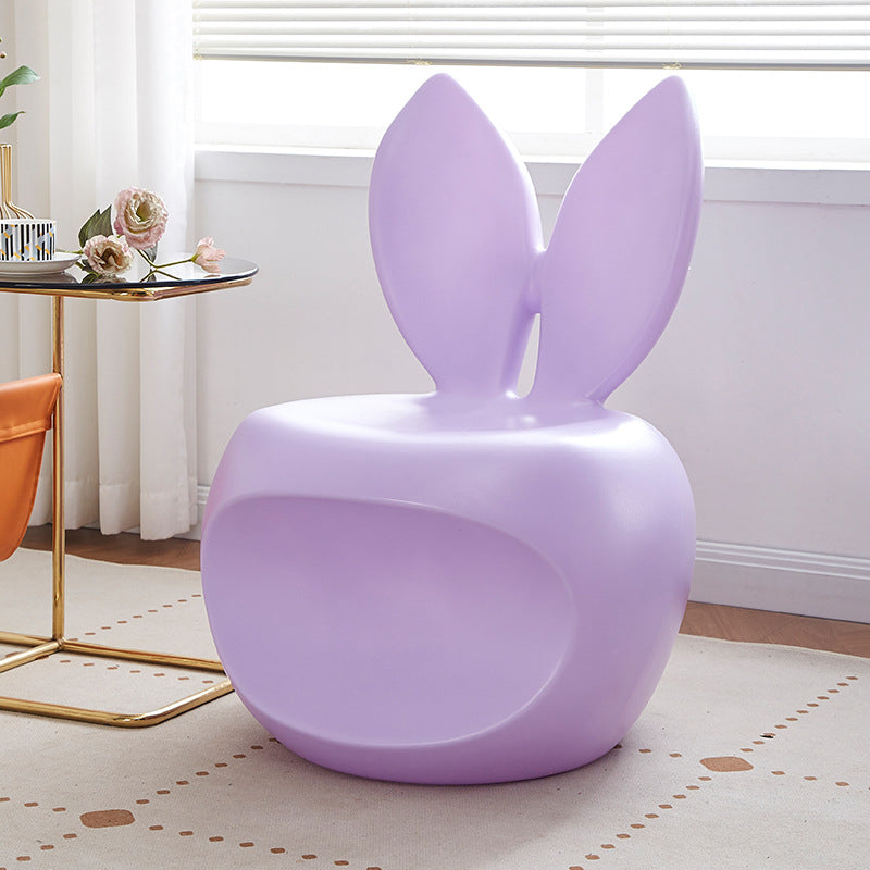 Lumendat Contemporary Creative Round PE Rabbit-Shaped Kids Backrest Stool For Living Room Lumendat