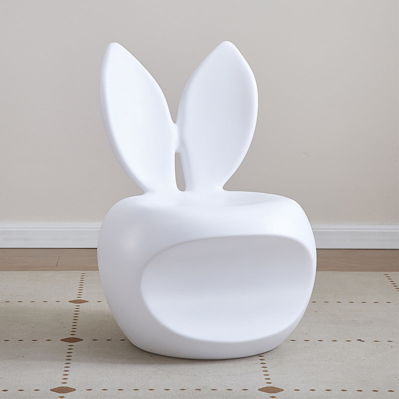 Lumendat Contemporary Creative Round PE Rabbit-Shaped Kids Backrest Stool For Living Room Lumendat
