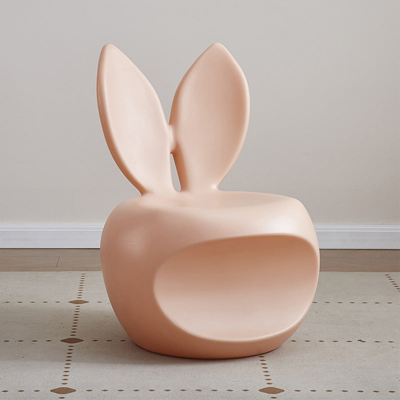 Lumendat Contemporary Creative Round PE Rabbit-Shaped Kids Backrest Stool For Living Room Lumendat