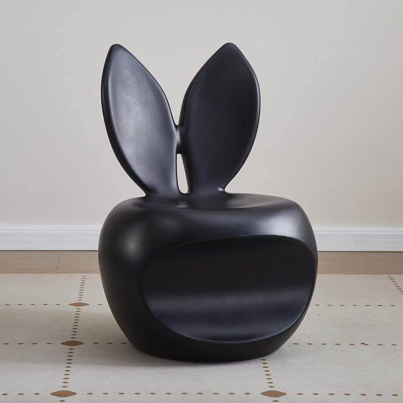 Lumendat Contemporary Creative Round PE Rabbit-Shaped Kids Backrest Stool For Living Room Lumendat